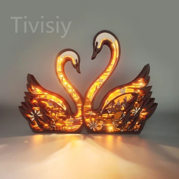 Swan Wooden Night Light, Suitable For Room, Desk, A Symbol Of Love Exquisite Night Light